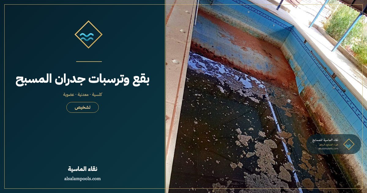 بقع وترسبات جدران المسبح: الأنواع والأسباب والحل